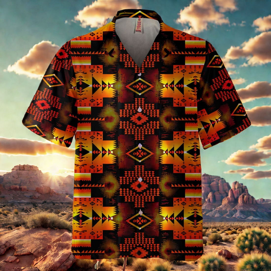 Mens 3D Pattern Native Hawaiian Shirt Authentic Tribal Island Print