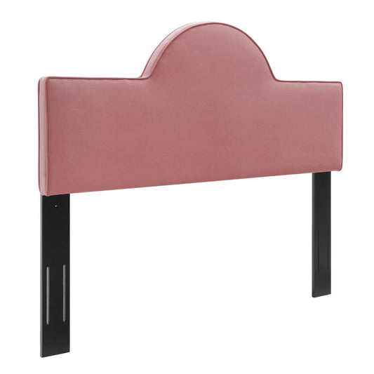 Modway Dawn Twin Modern Performance Velvet Headboard in Dusty Rose