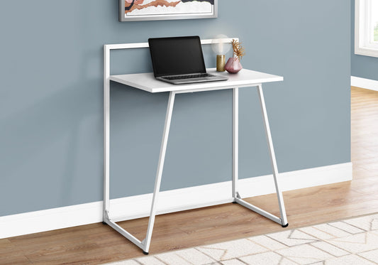 Computer Desk - Juvenile / Small Writing Or Laptop Table / Modern Style - 30"L - White / White Metal