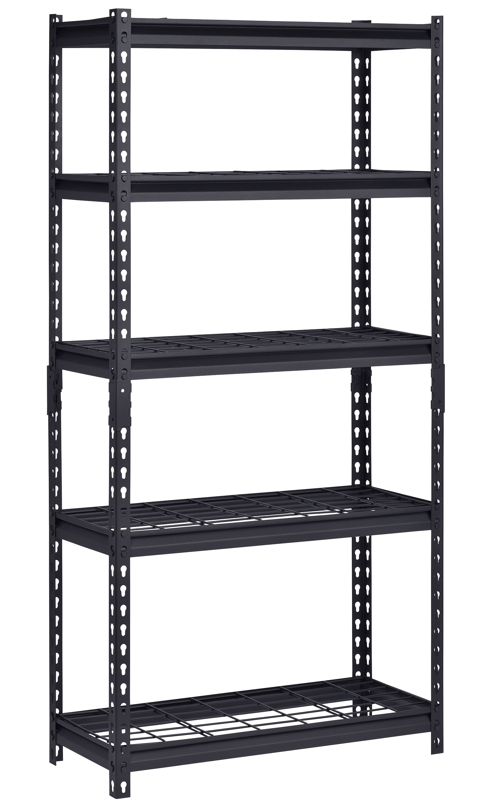 (2 pack) Muscle Rack 30"W x 12"D x 60"H 5-Tier Steel Shelving with Wire Decking; 2,500 lb. Total Capacity; Black
