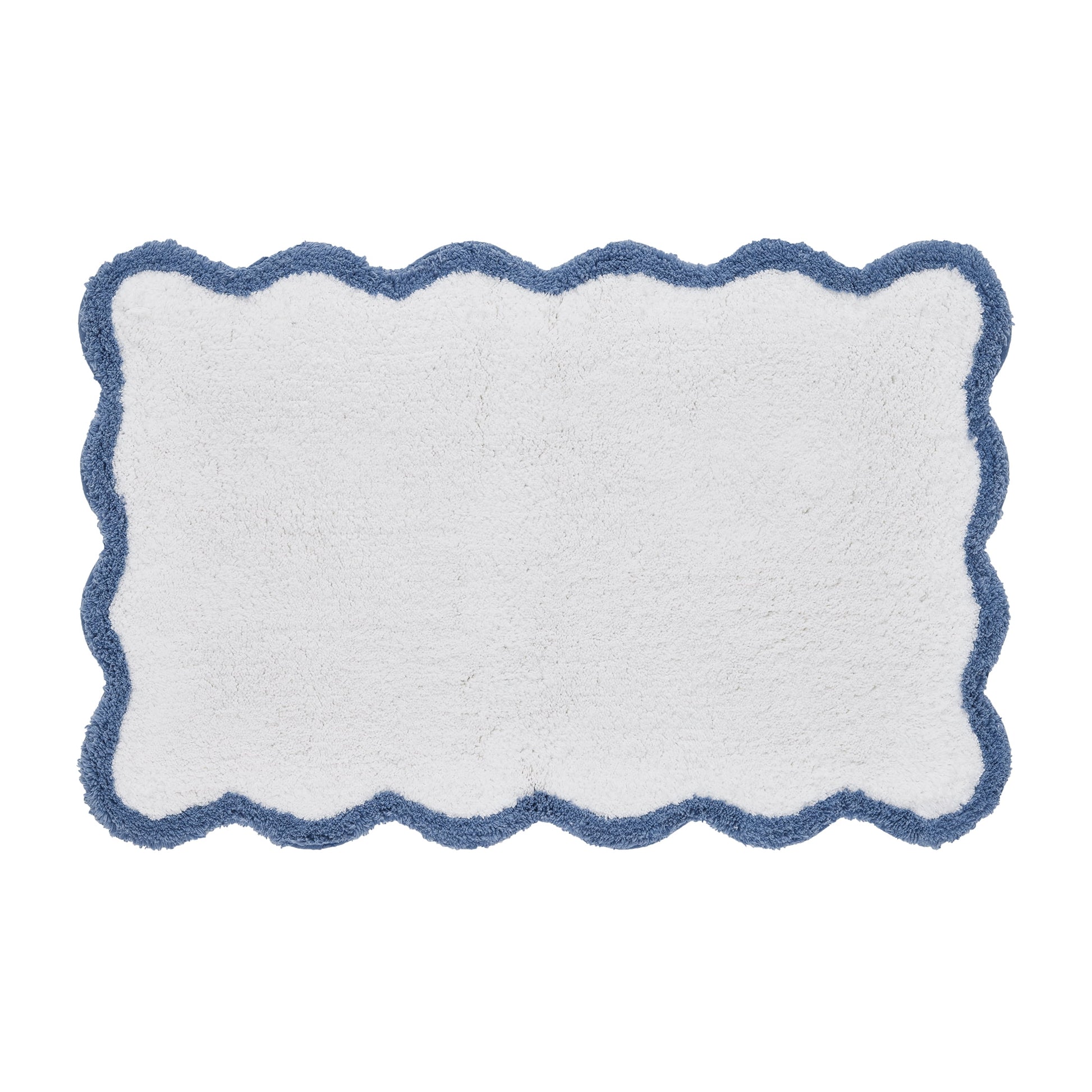 My Texas House Whitney Ivory Scallop Cotton Bath Rug, 20" x 32"