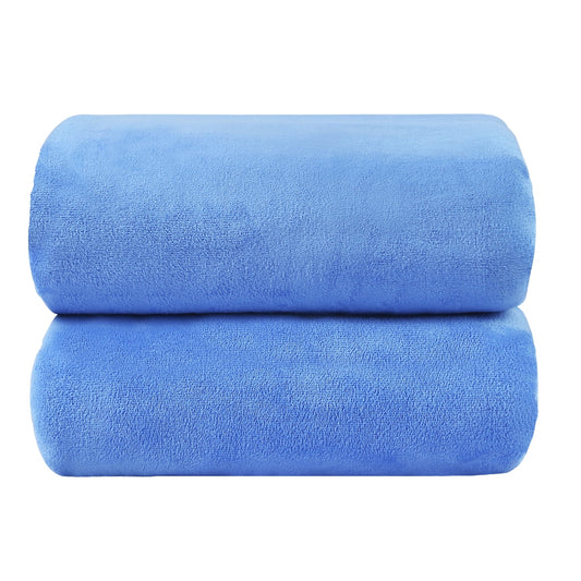 NC Microfiber Bath Towels 2 Pack Towel Sets (40" x 80") - Extra Absorbent, Fast Drying, Blue