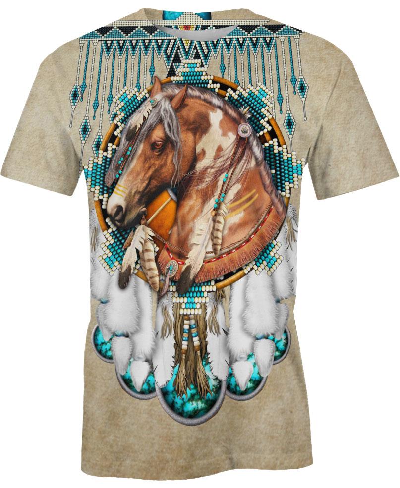 Native American Horse All Over Print T Shirt
