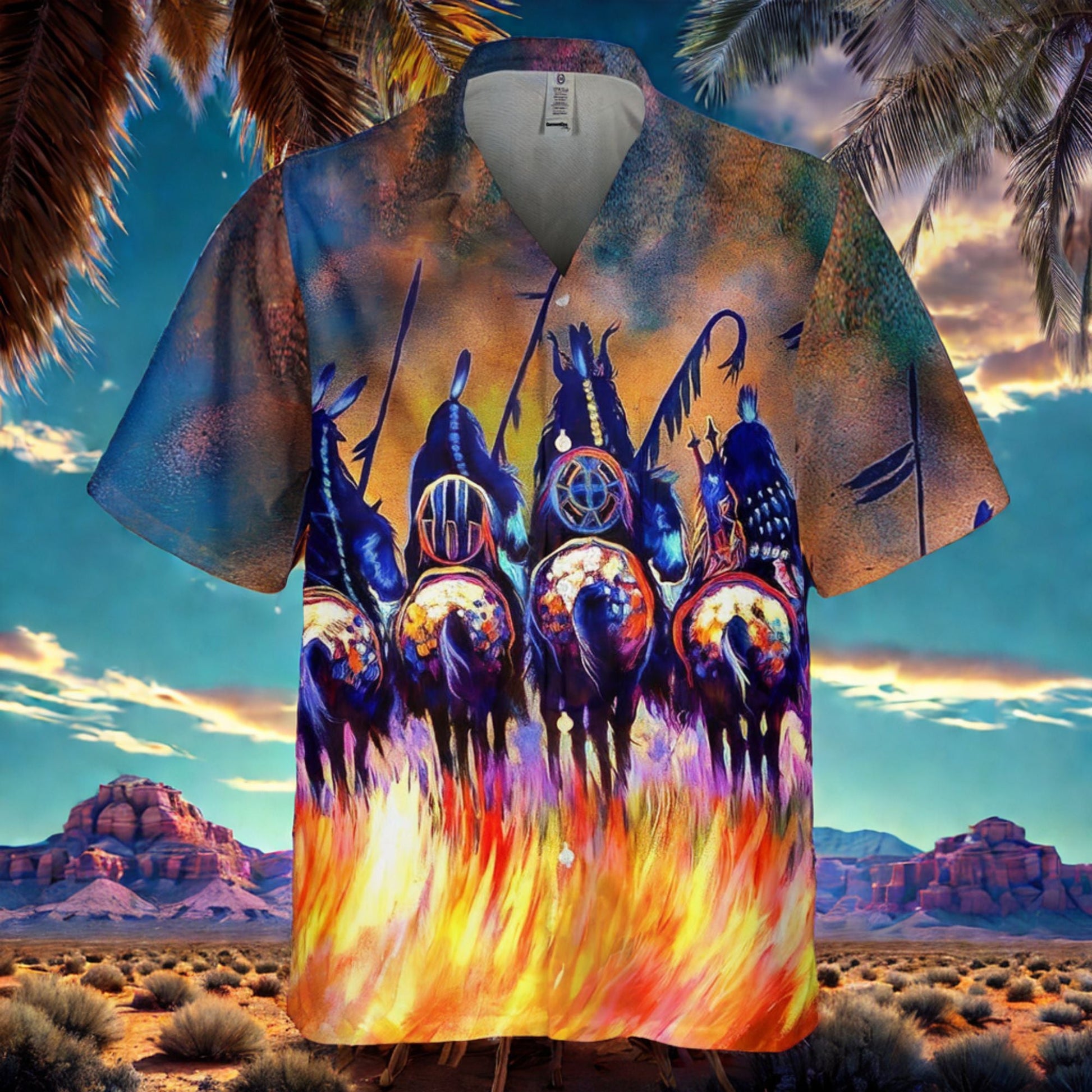 Native American Warrior Hawaiian Shirt Best Gift for Him