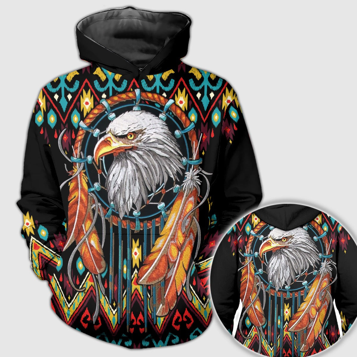 Eagle Dreamcatcher Native American Pullover Hoodie