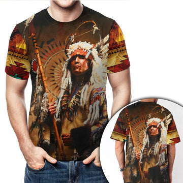 Native American Indian Chief 3D All Over Print T-Shirt