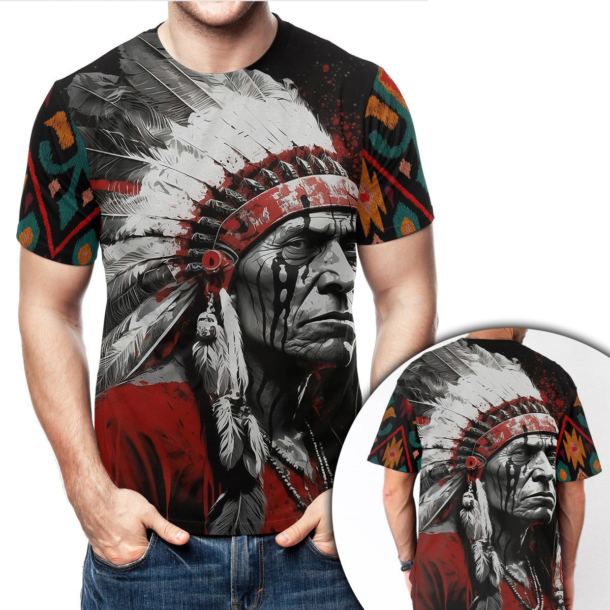 Native American Tribal Chief 3D All Over Print T-Shirt