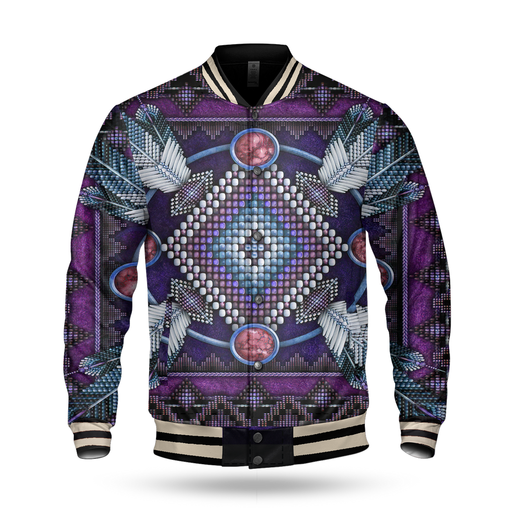 Naumaddic Arts Dark Purple Baseball Jacket