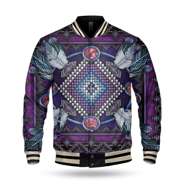 Naumaddic Arts Dark Purple Baseball Jacket