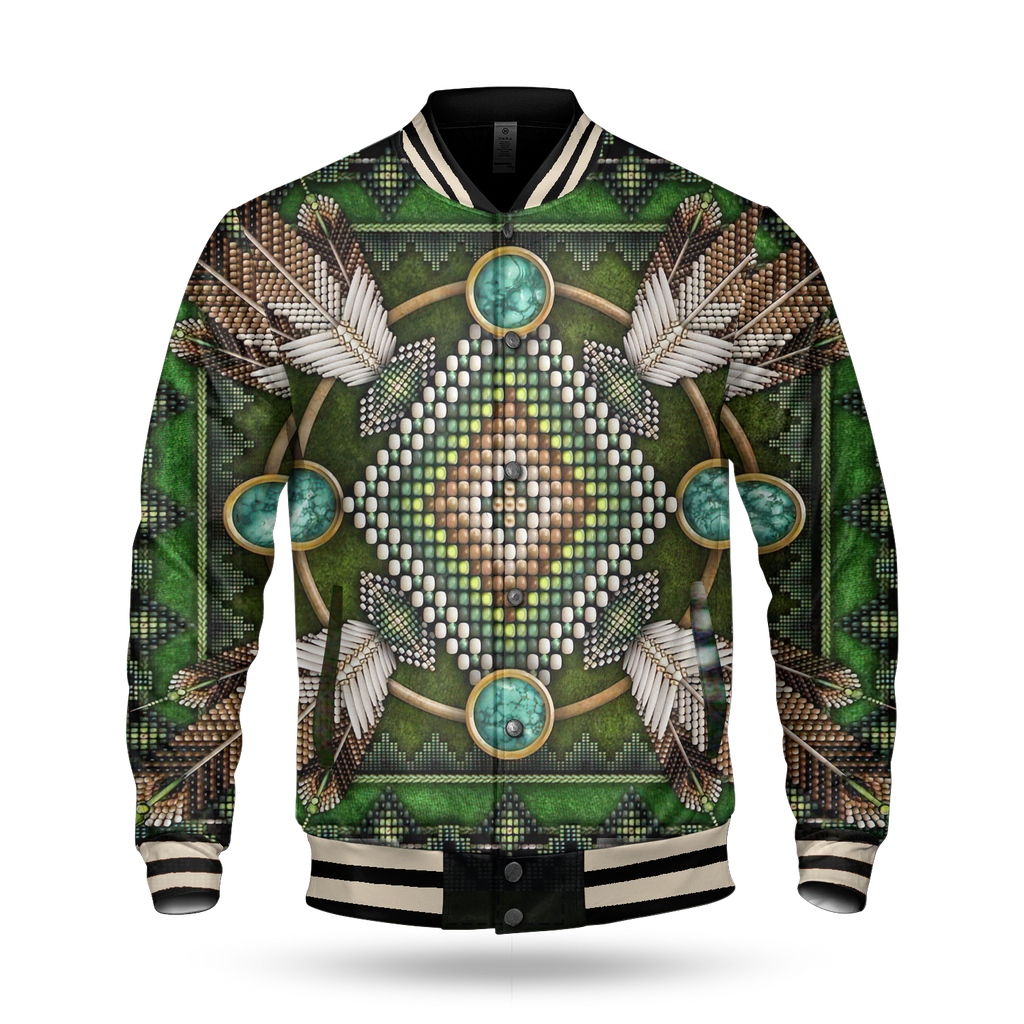 Naumaddic Arts Green Baseball Jacket