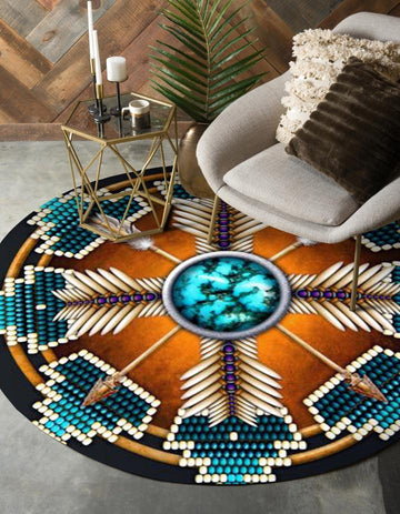 Naumaddic Arts Native American Design Round Carpet
