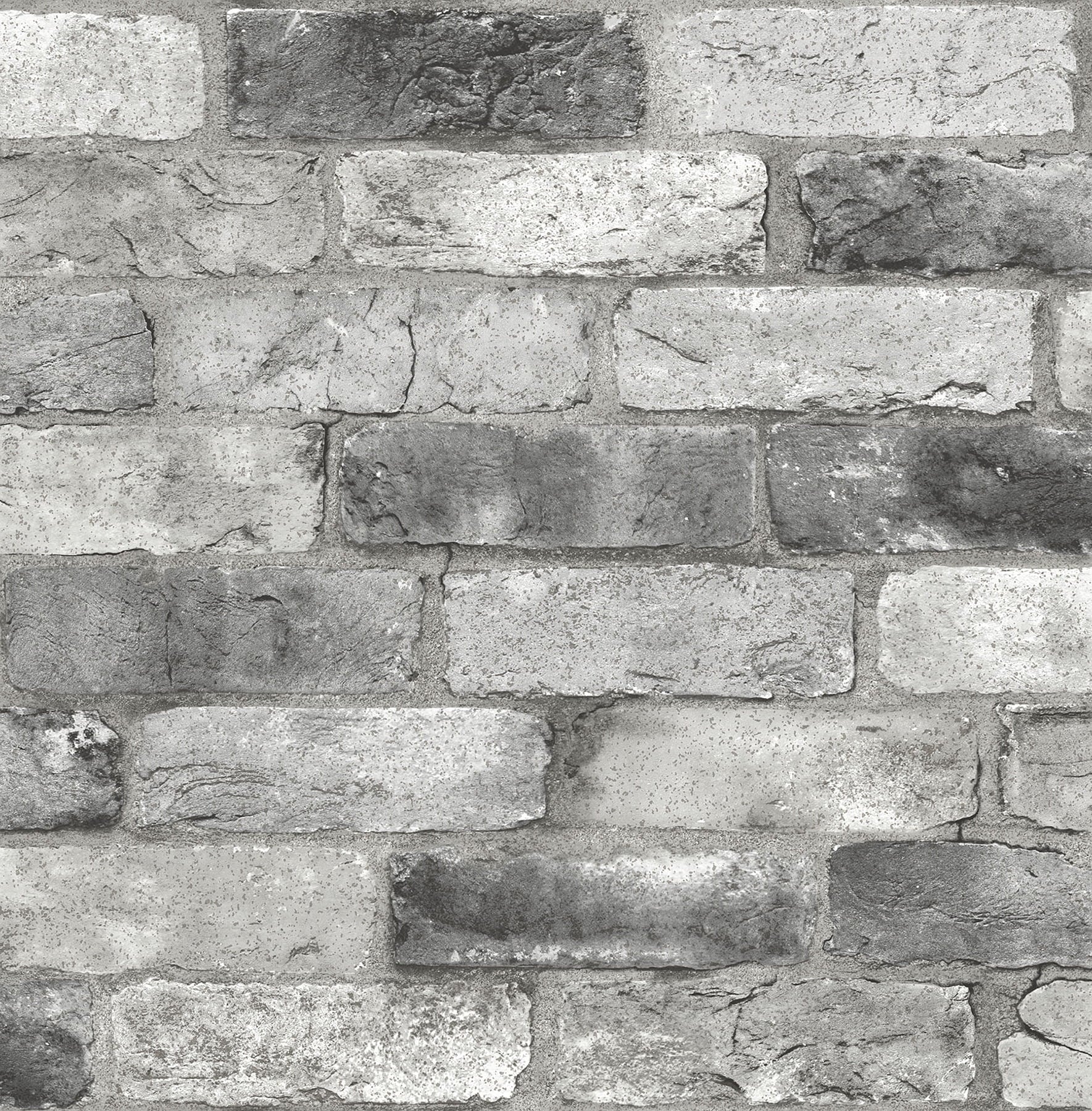 NuWallpaper Grey London Brick Vinyl Peel And Stick Wallpaper, 216-in by 20.5-in, 30.75 sq. ft.