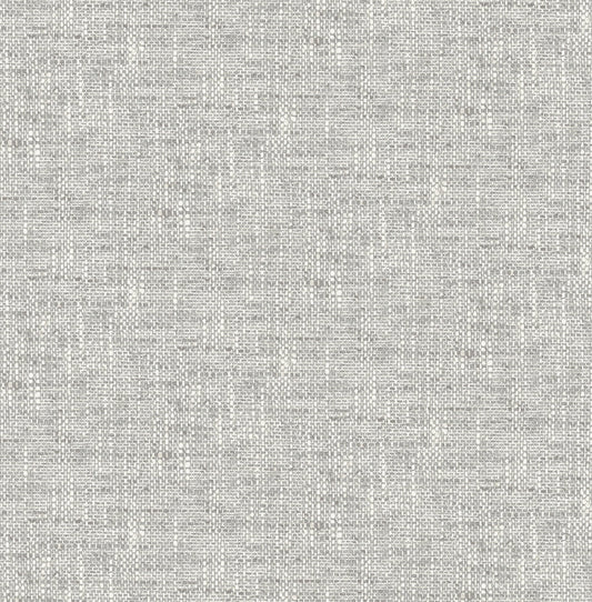 NuWallpaper Grey Poplin Texture Vinyl Peel And Stick Wallpaper, 216-in by 20.5-in, 30.75 sq. ft.