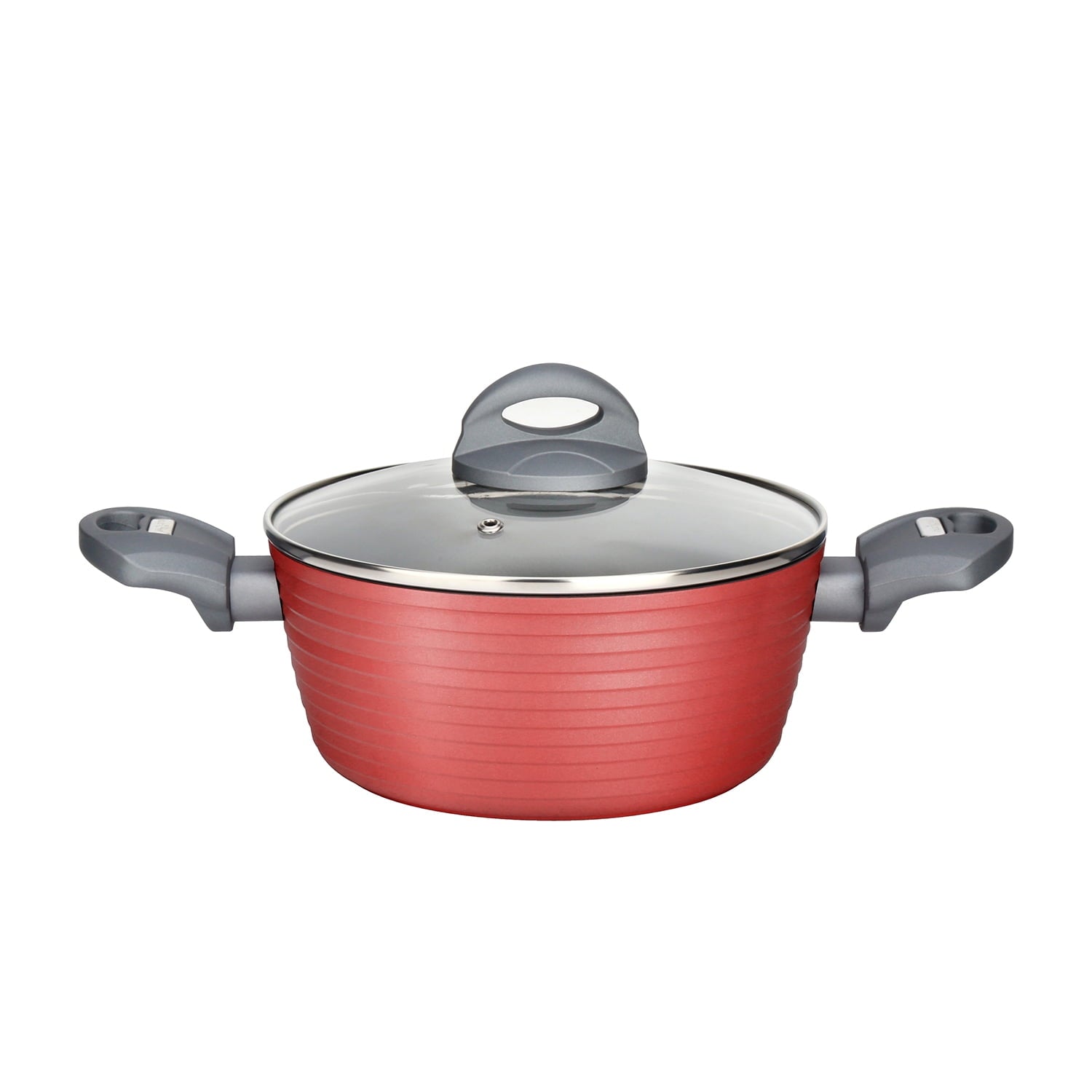 NutriChef Dutch Oven Pot with Lid - Non-Stick Stylish Kitchen Cookware with Dark Gray Inside and Red Outside, 3.4 Quart (Works with Model: NCCW12RED)
