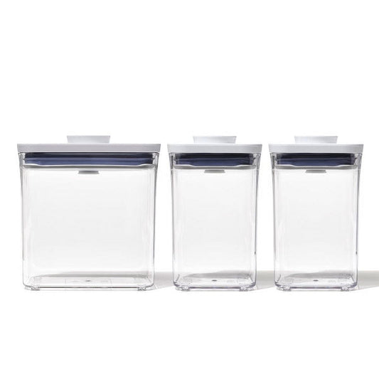 OXO POP Container 3-Piece Everyday Food Storage Container Set, White