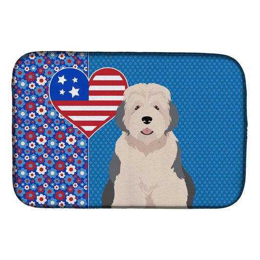 Old English Sheepdog USA American Dish Drying Mat