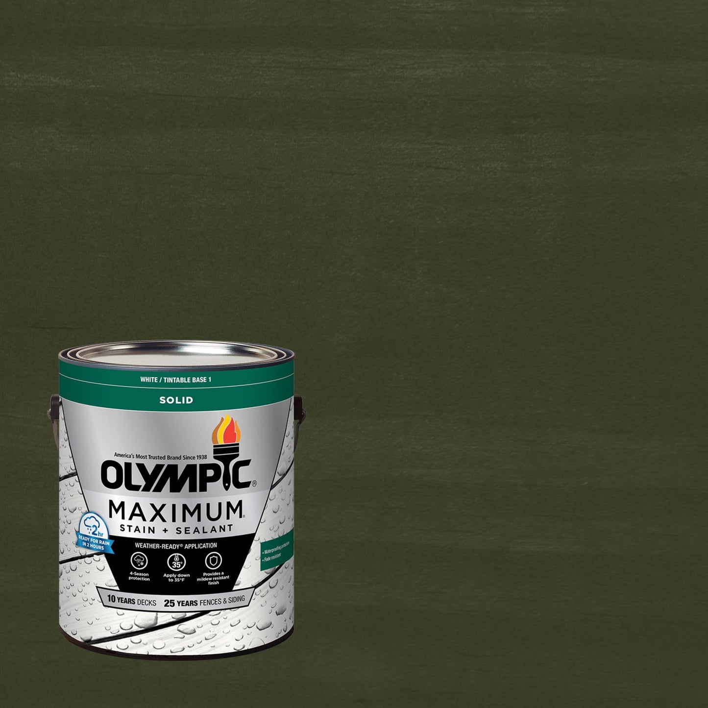 Olympic Maximum 1 GallonSC-1063 Pocono Pine Solid Color Exterior Stain and Sealer in One