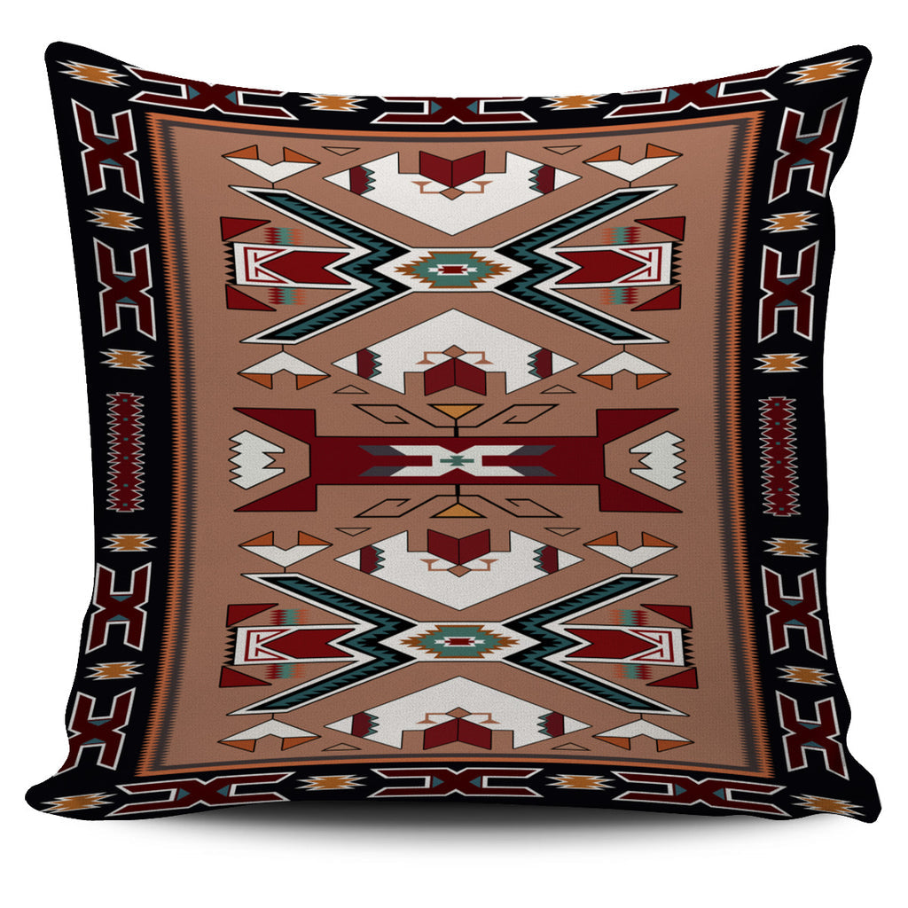 Orange Geometric Native American Pillow Covers