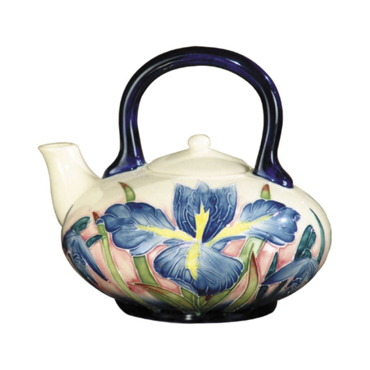 5.5" Iris Floral Hand Painted Porcelain Teapot