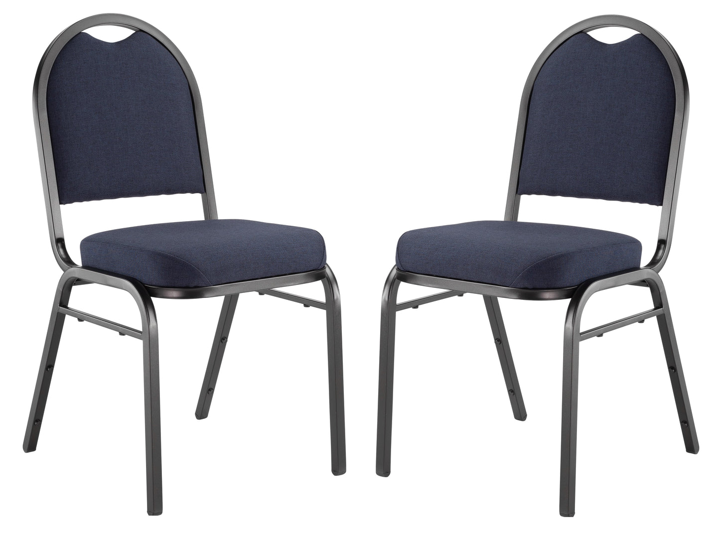 National Public Seating NPS9254BT2 9200 Series Premium Upholstered Stack Chair, Fabric, Supports 500 lbs, 19 in. Seat Height, Midnight Blue Seat & Back, Black Base - Pack of 2