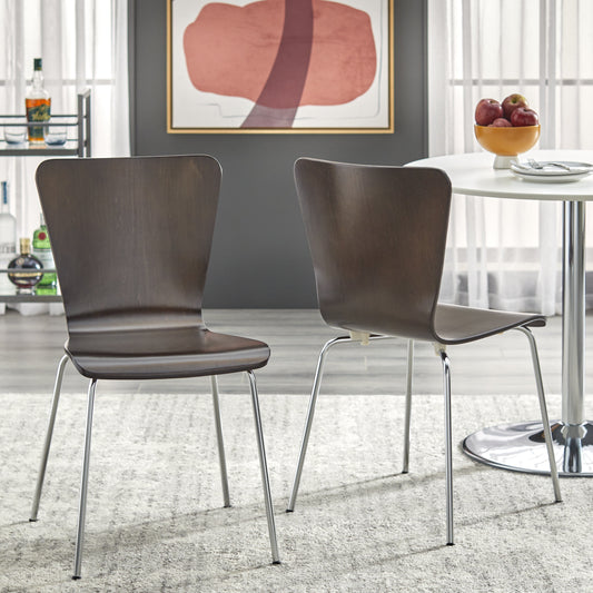 Pisa Silla de Madera Curvada, Juego de 2, Gris