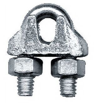 Peerless 4503340 3/16" Cable Clips, 50 Pack, Zinc Plated Malleable Wire Rope Clips (UPC Tagged)