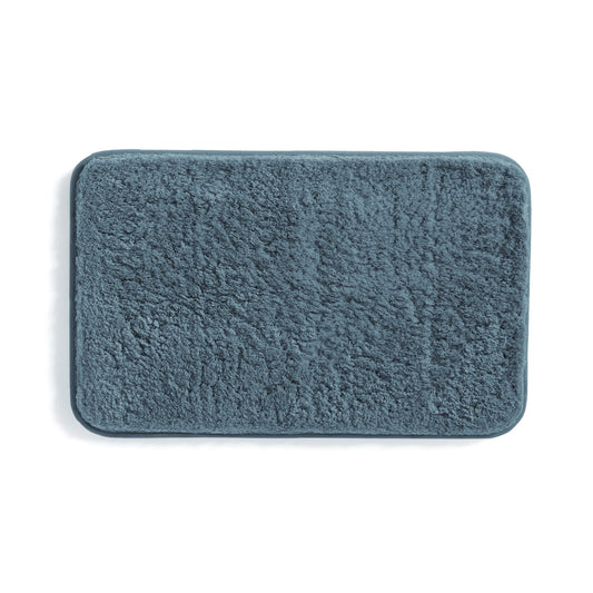 Plush Absorbent Bath Mat Rug with Anti-Skid Rubber Backing, 34 x 21, Light Blue, by Noble Linens