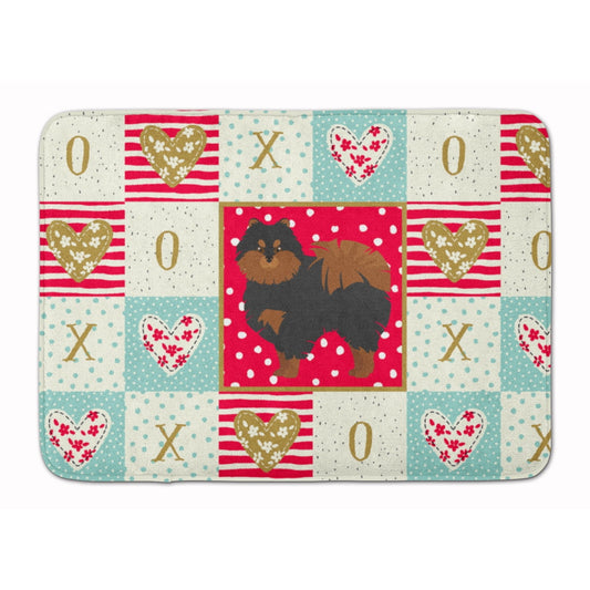 Pomeranian 2 Love Machine Washable Memory Foam Mat Red