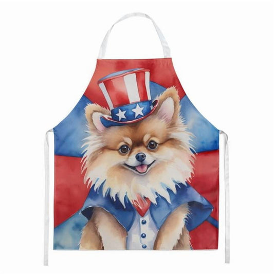 Pomeranian Patriotic American Apron 27 in x 30 in