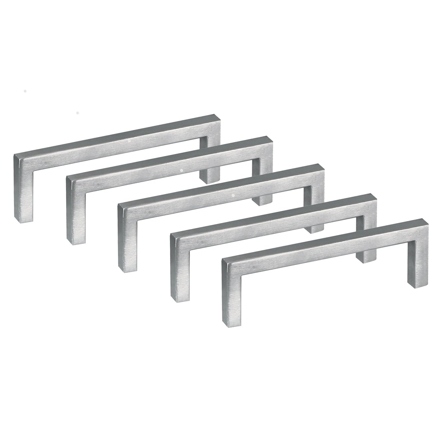 Design House 206532 PÃ³rtico 96mm C-C Moderno Tirador Cuadrado para Gabinete, Acero Inoxidable, Paquete de 5