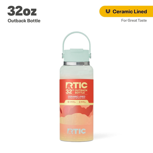 RTIC 32 oz Ceramic Lined Insulated Outback Water Bottle, Leak Resistant, Trailblazer