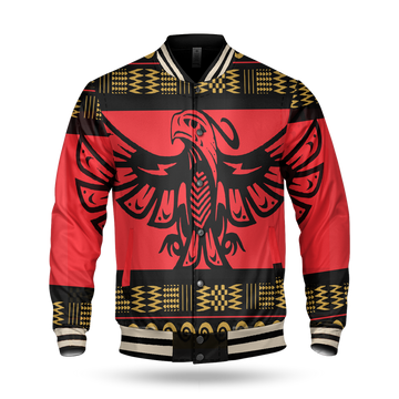 Red Phoenix Native American Baseball Jacket