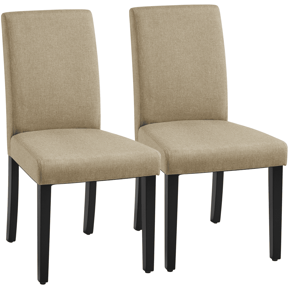 Renwick Modern Upholstered Dining Chairs with Solid Wood Legs, Set of 2, Khaki