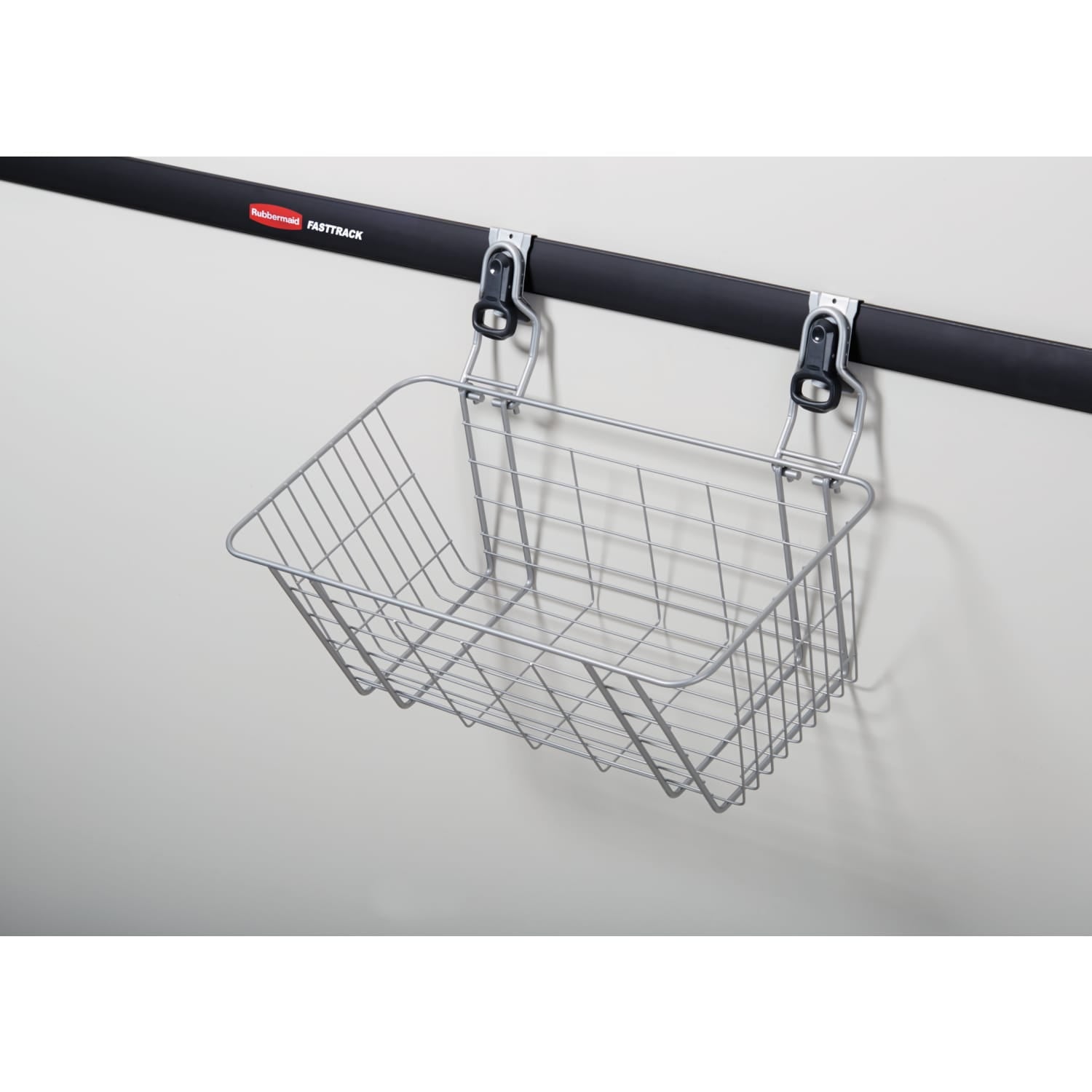 Rubbermaid Canasta de Alambre de 24 Pulgadas para Garaje FastTrack, Organizador de Almacenamiento, NÃ­quel Satinado