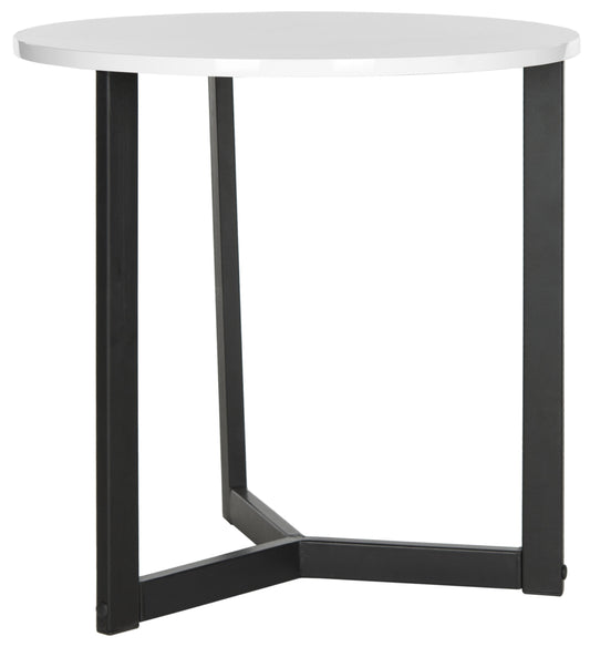 SAFAVIEH Ballard Mid Century Modern End Table, White/Black