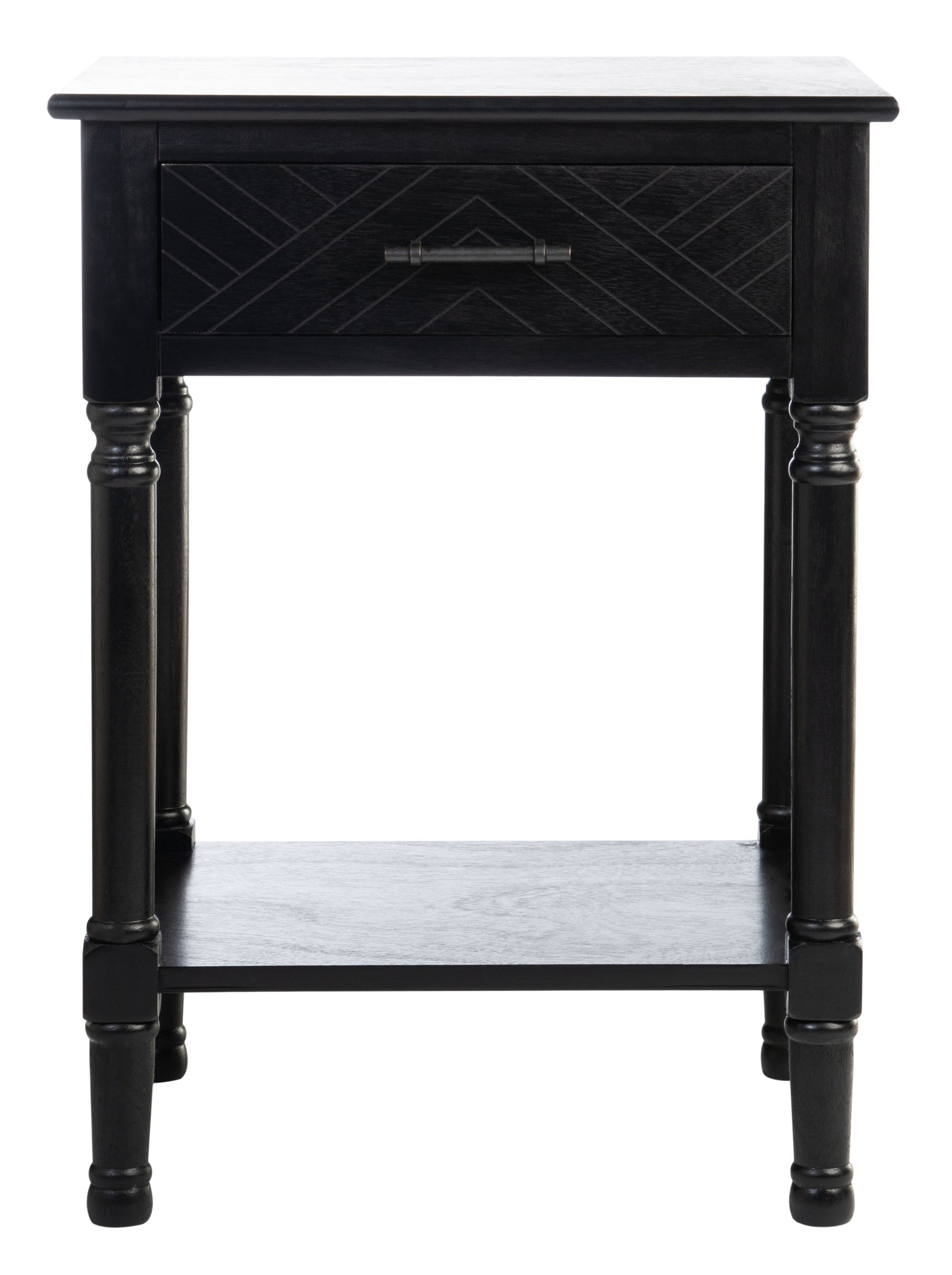 SAFAVIEH Peyton French Black Rectangle Wood Storage End Table (19 in. W x 15.8 in. D x 26 in. H)