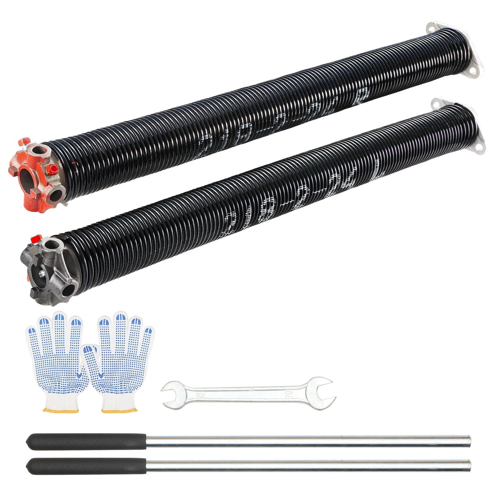 KFFKFF Garage Door Torsion Springs Pair of 0.218 x 2 x 24inch with Winding Bars