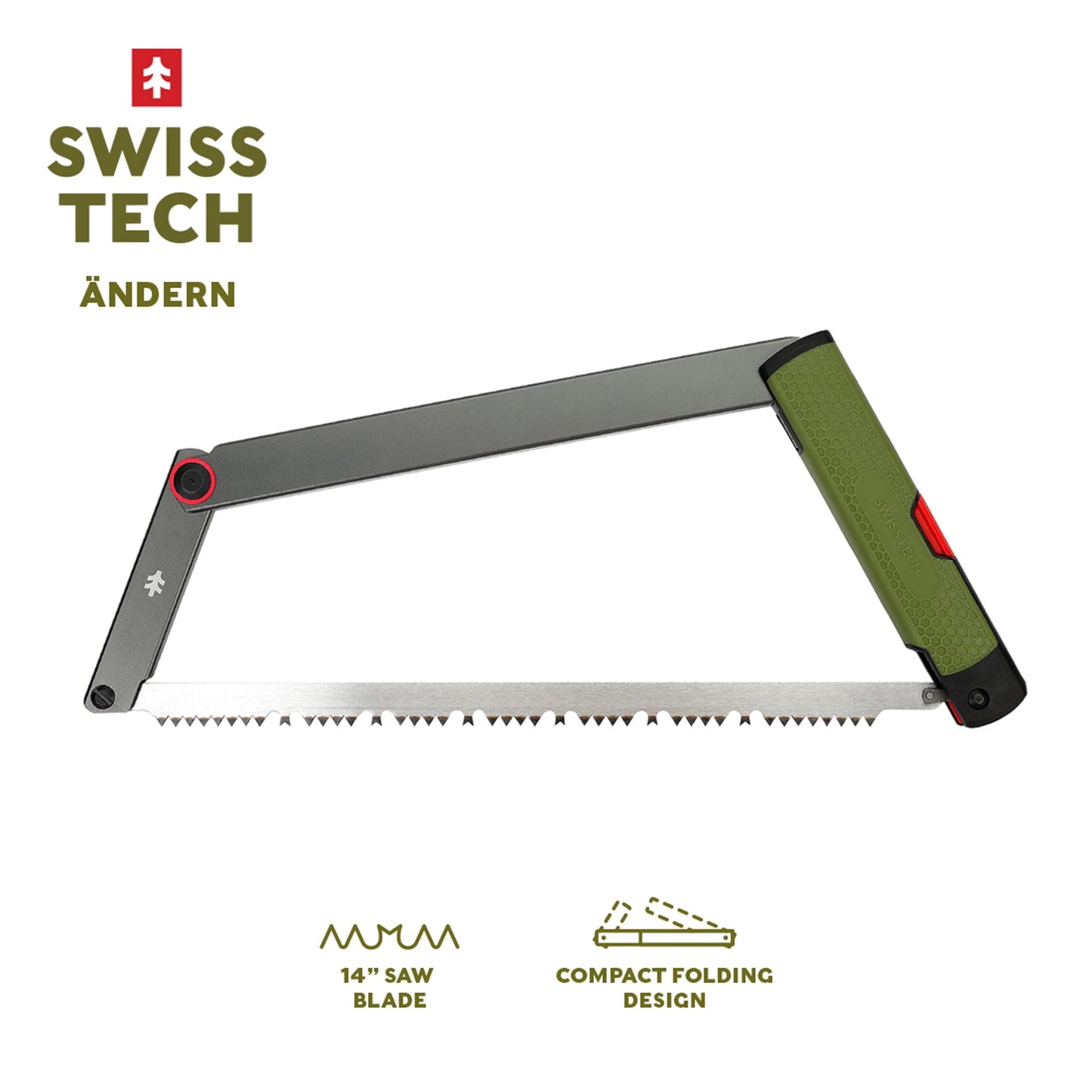 Swiss Tech Ã„ndern Camping Folding Bow Saw, Lightweight, Packable