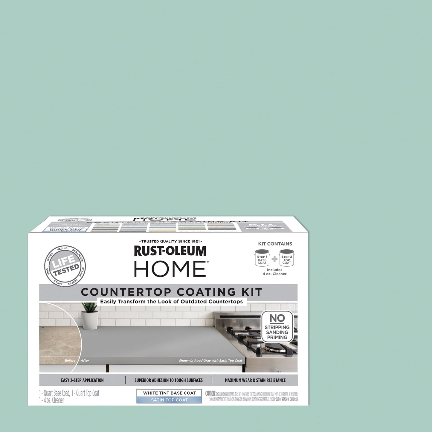 Seafoam, Rust-Oleum HOME Countertop Satin Coating Kit-38496217T, Quart