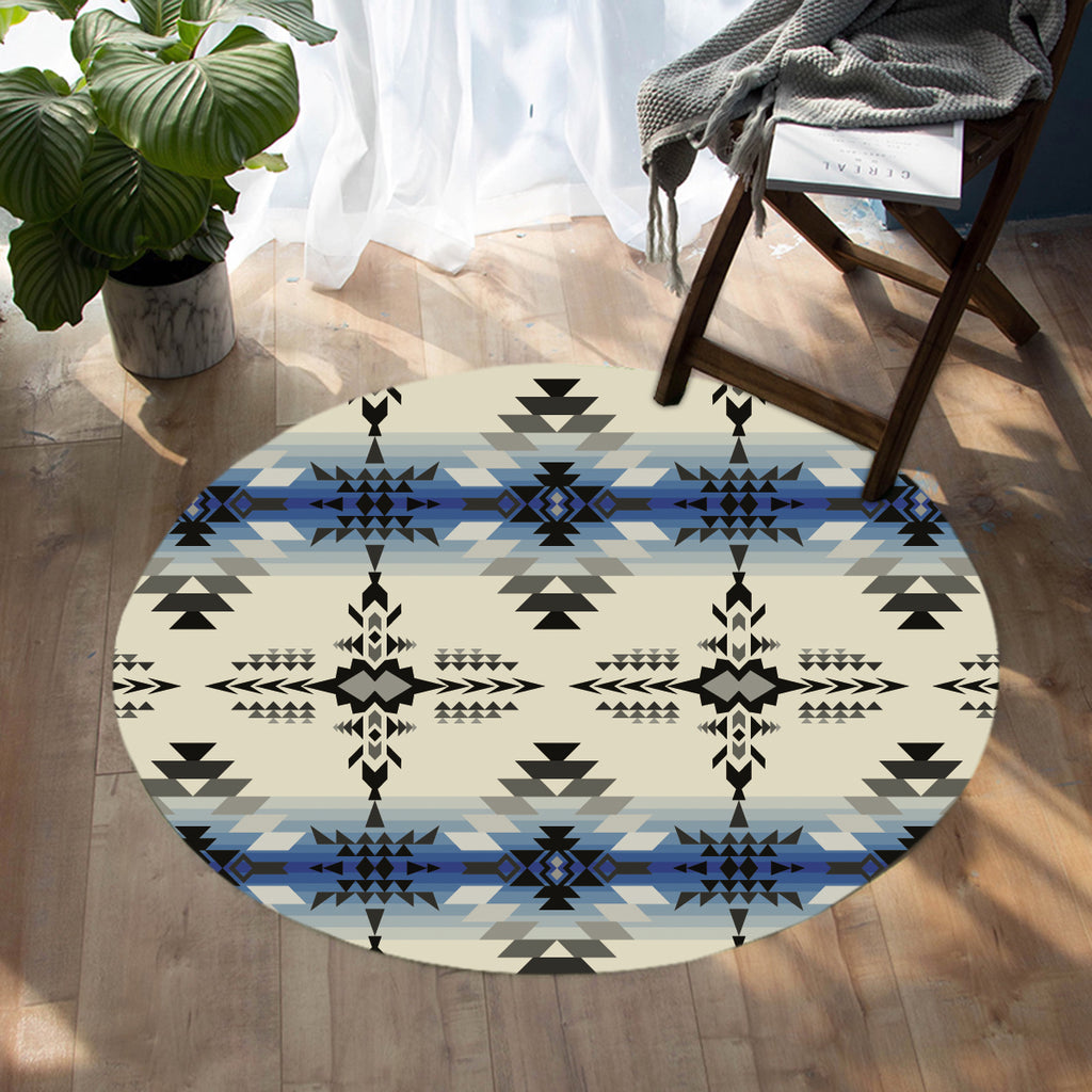 Seamless Geometric Pattern Round Carpet