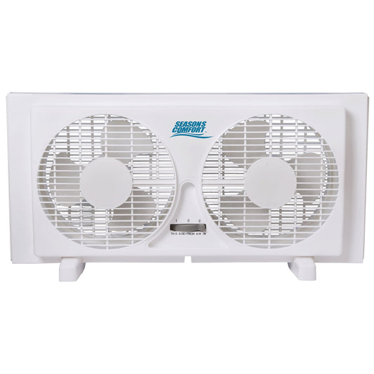 Seasons Comfort 9-In. Reversible Twin Window Fan, FWT9, White
