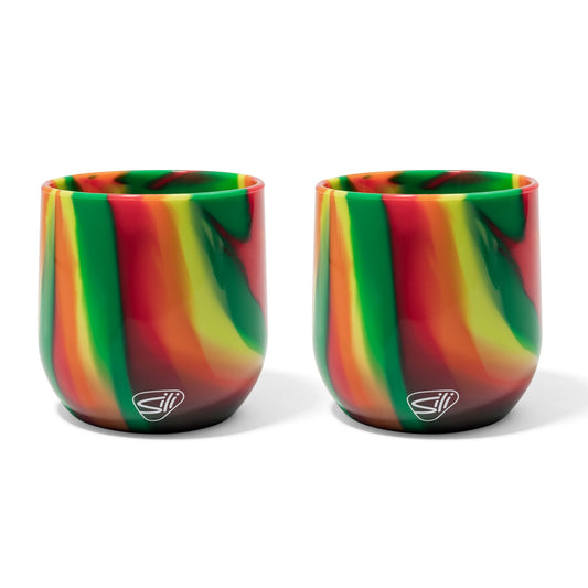 Silipint: Stemless Wine Glasses 12oz: 2 Pack - Hibiscus - Silicone Unbreakable Cups, Hot & Cold Drinks, Dishwasher-Microwave-Freezer-Oven Safe