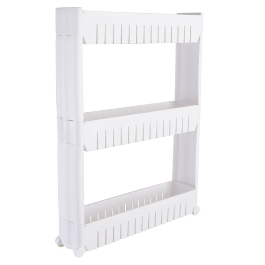 Simplify 3 Tier Slim Plastic Slide Out 21.4" L  Storage Cart in White