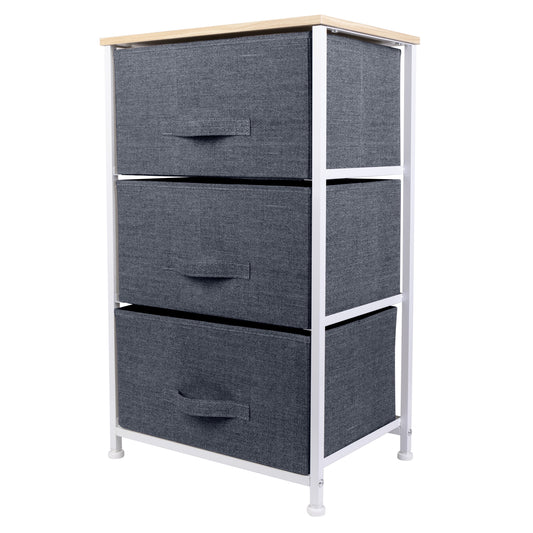 Simplify Adult 3 Drawer Storage Chest Vertical Dresser in Grey