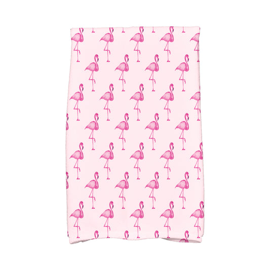 Simply Daisy, 16 x 25 inch, Flamingo Fanfare Multi, Animal Print Kitchen Towel, Pink