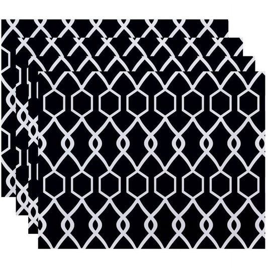 Simply Daisy 18" x 14" Charleston Geometric Print Placemats, Set of 4