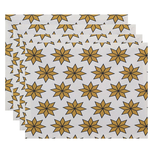 Simply Daisy 18" x 14" Christmas Stars 2 Geometric Print Placemats, Set of 4