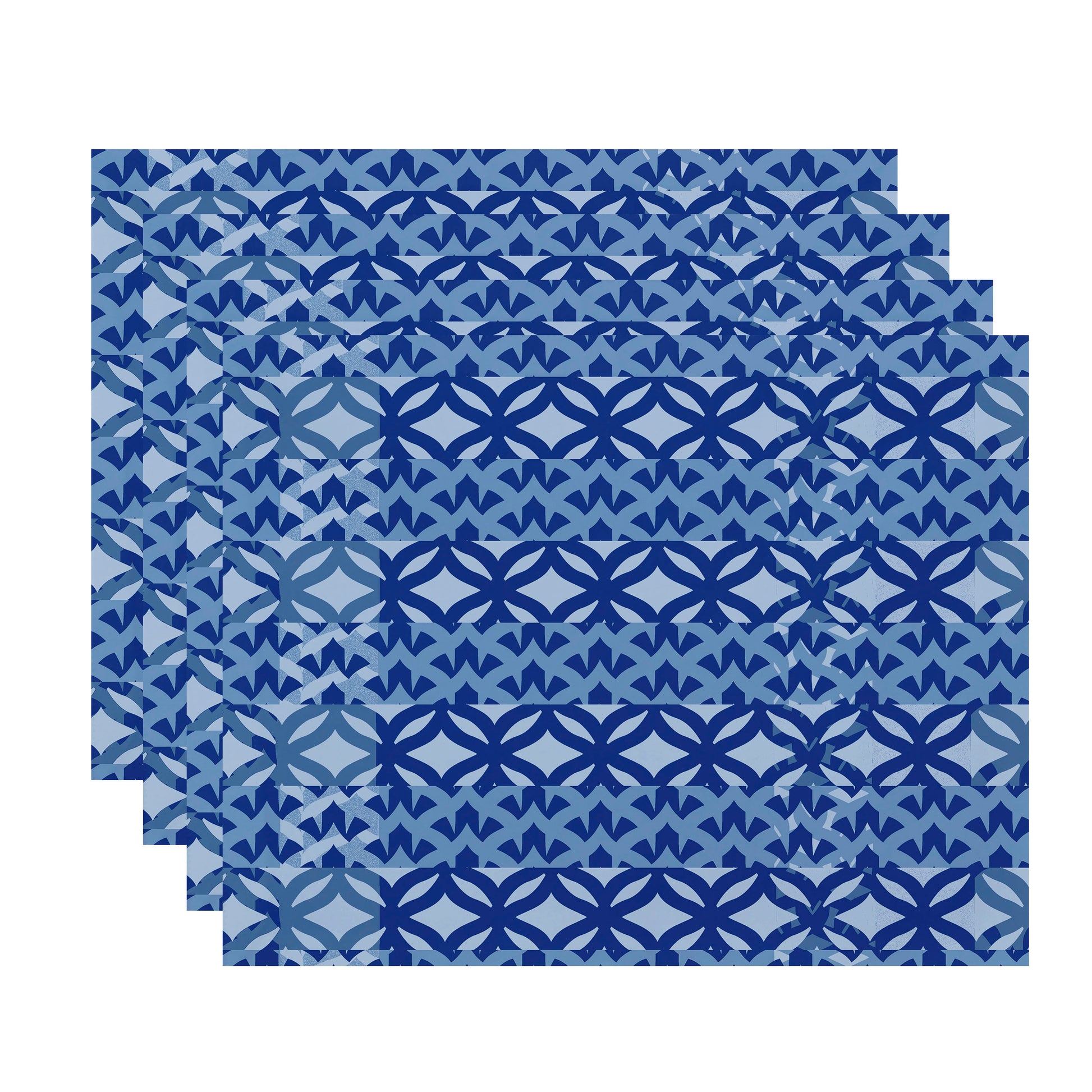 Simply Daisy, 18 x 14 Inch, Greeko Simple, Geometric Print Placemat (Set of 4), Royal Blue