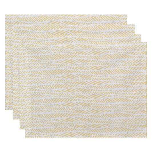 Simply Daisy 18" x 14" Rolling Waves Geometric Print Placemat, Set of 4