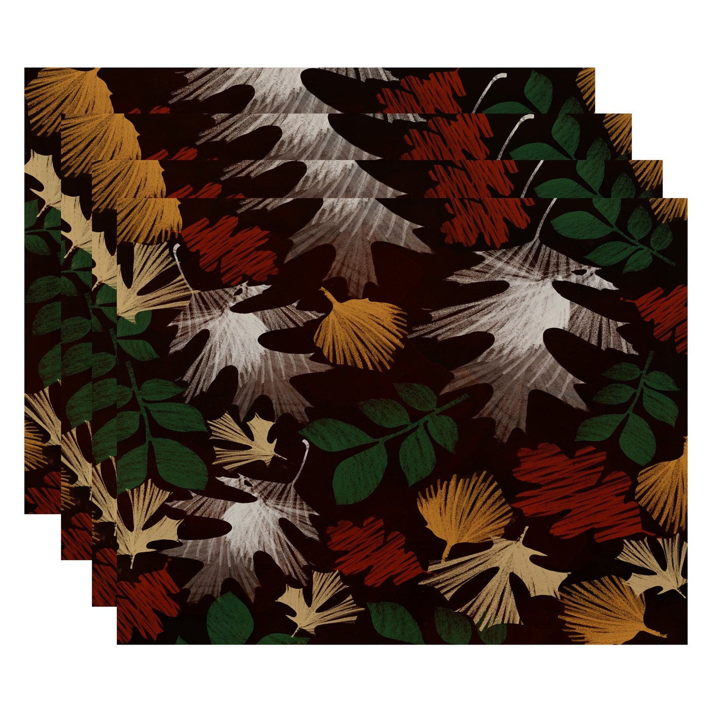 Simply Daisy 18" x 14" Watercolor Leaves Floral Print Placemat
